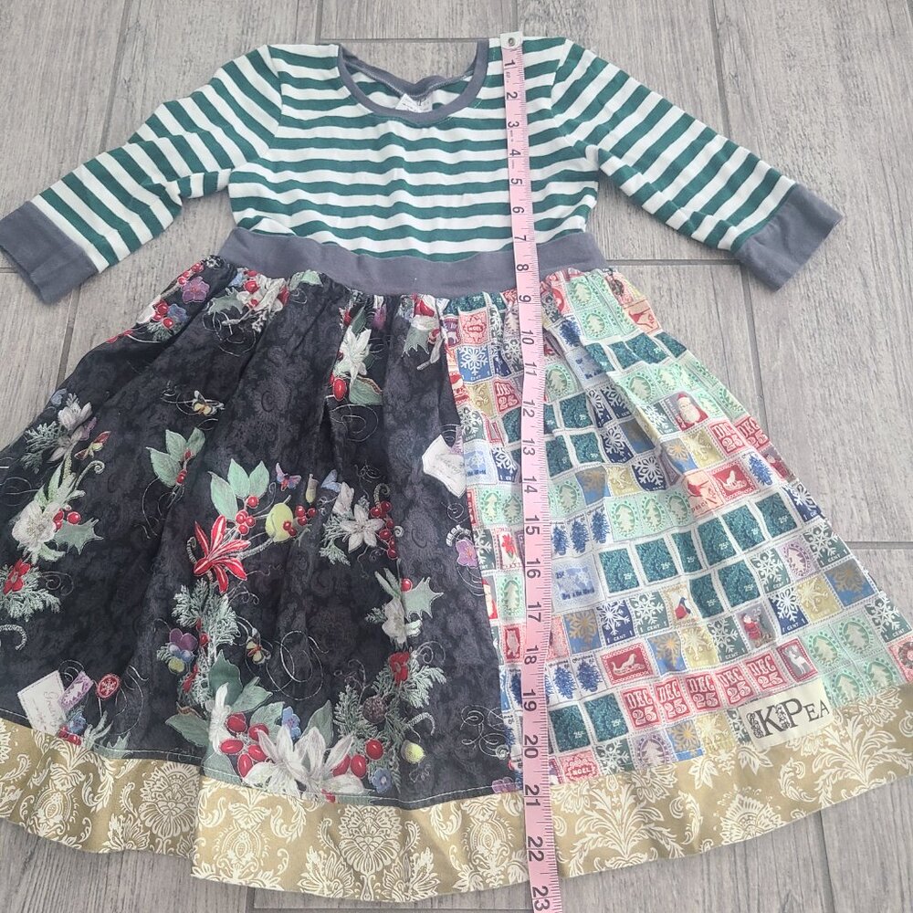 KPea toddler girl Patchwork Christmas Holiday Dress Size 5T - Picture 9 of 11